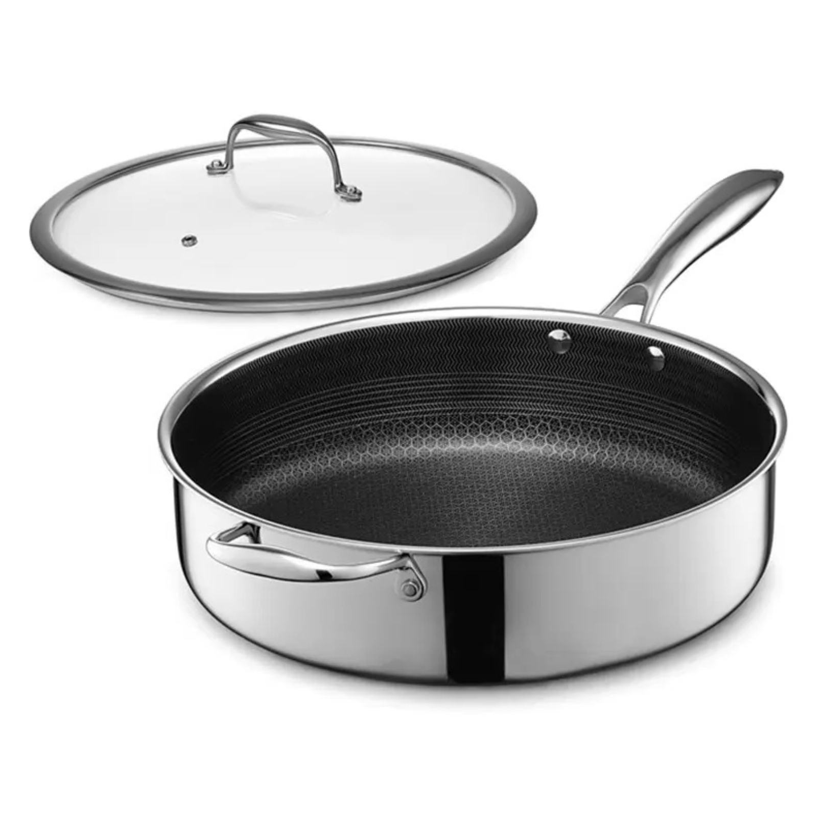 Sauteuse 28 cm en Inox 18/10 - Sans PFAS - Structure nid d'abeille Triple couche - Napoléon Impérial