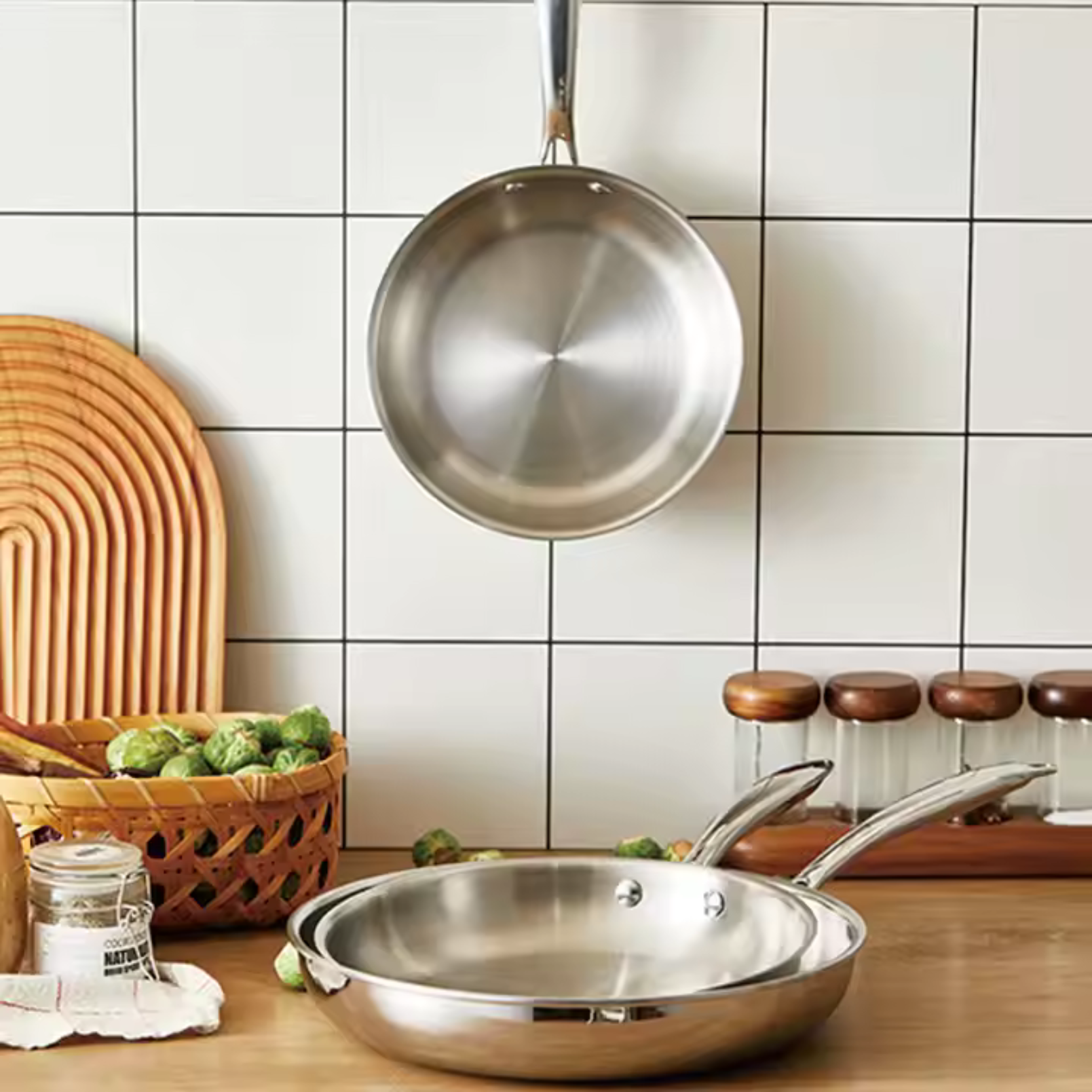 Set de 3 Poêles Inox 18/10 - Collection La Gamme PRO - Napoléon Impérial