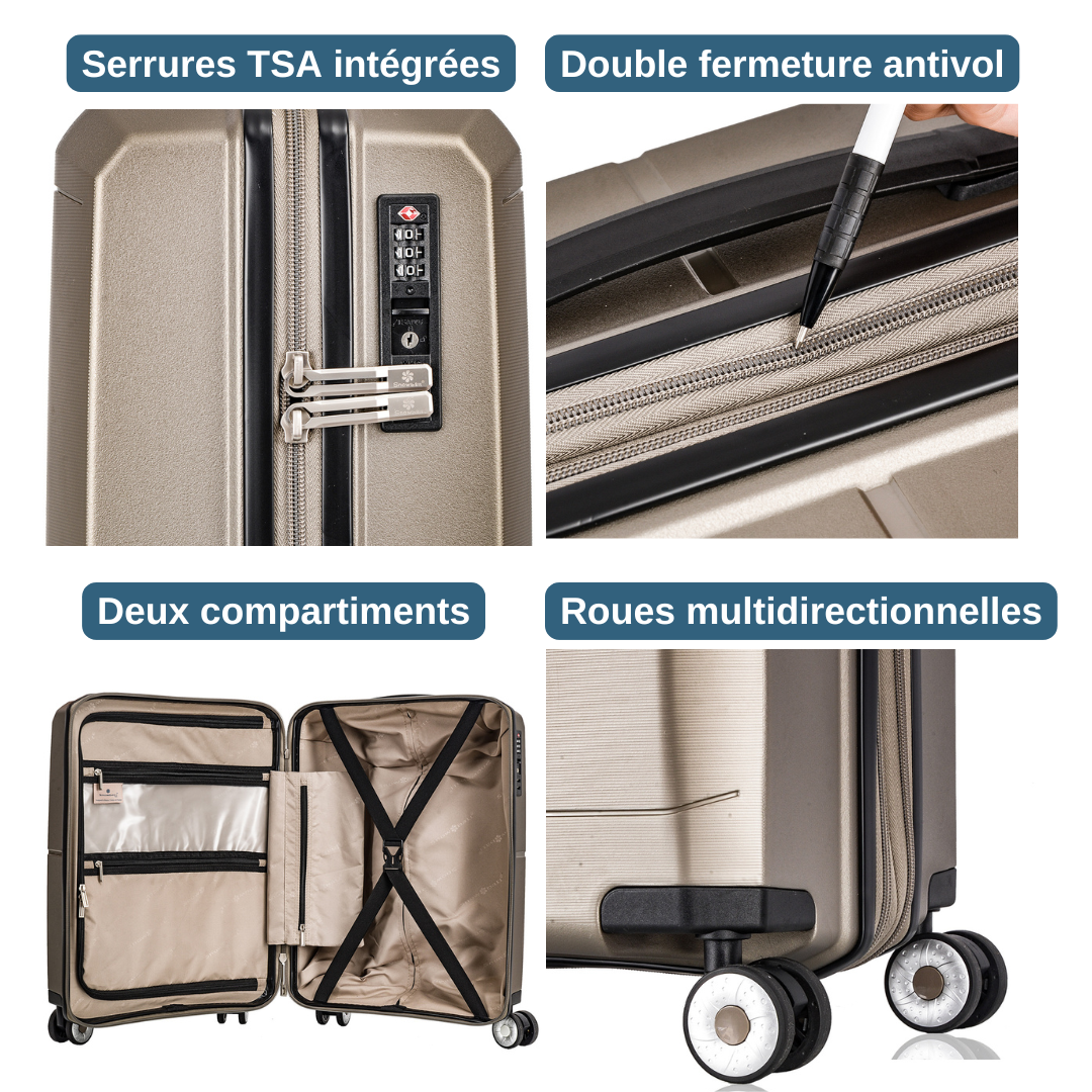 Valise Cabine 55 cm - Snowball - Polypropylène Robuste 49103