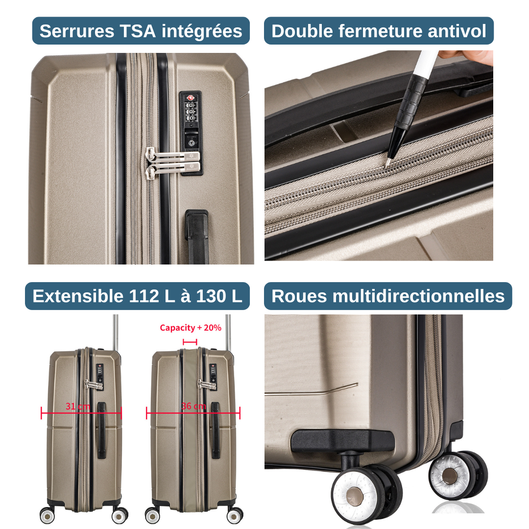 Valise Grand Format 77 cm - Snowball - Polypropylène Robuste 49103