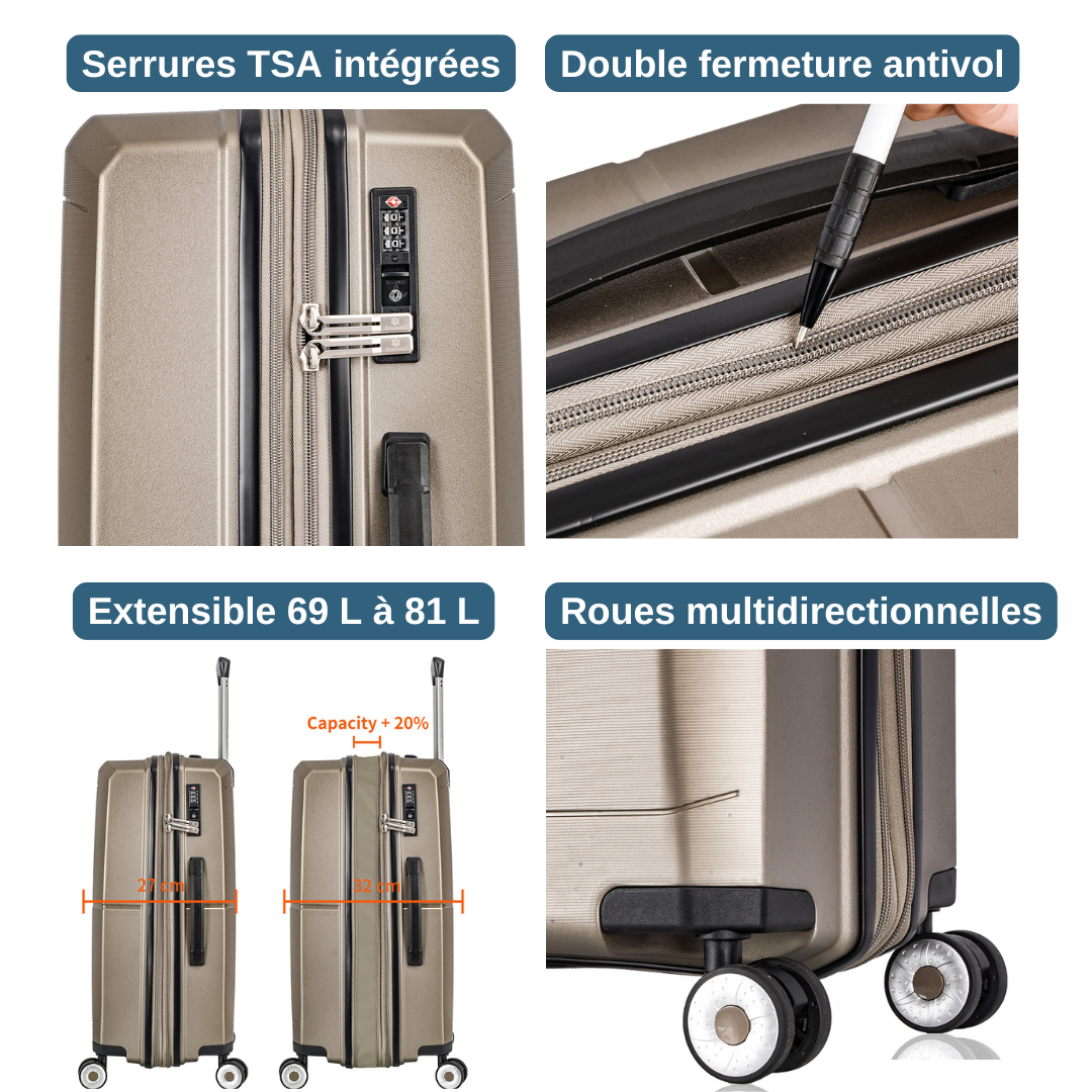 Valise Moyenne 65 cm - Snowball - Polypropylène Robuste 49103