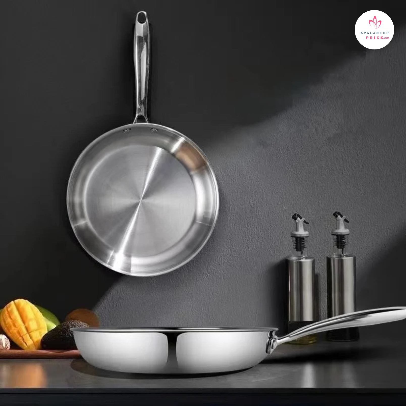 Poêle 24 cm Inox 28/10 Triply Collection La Gamme PRO NAP00393 - Napoléon Impérial