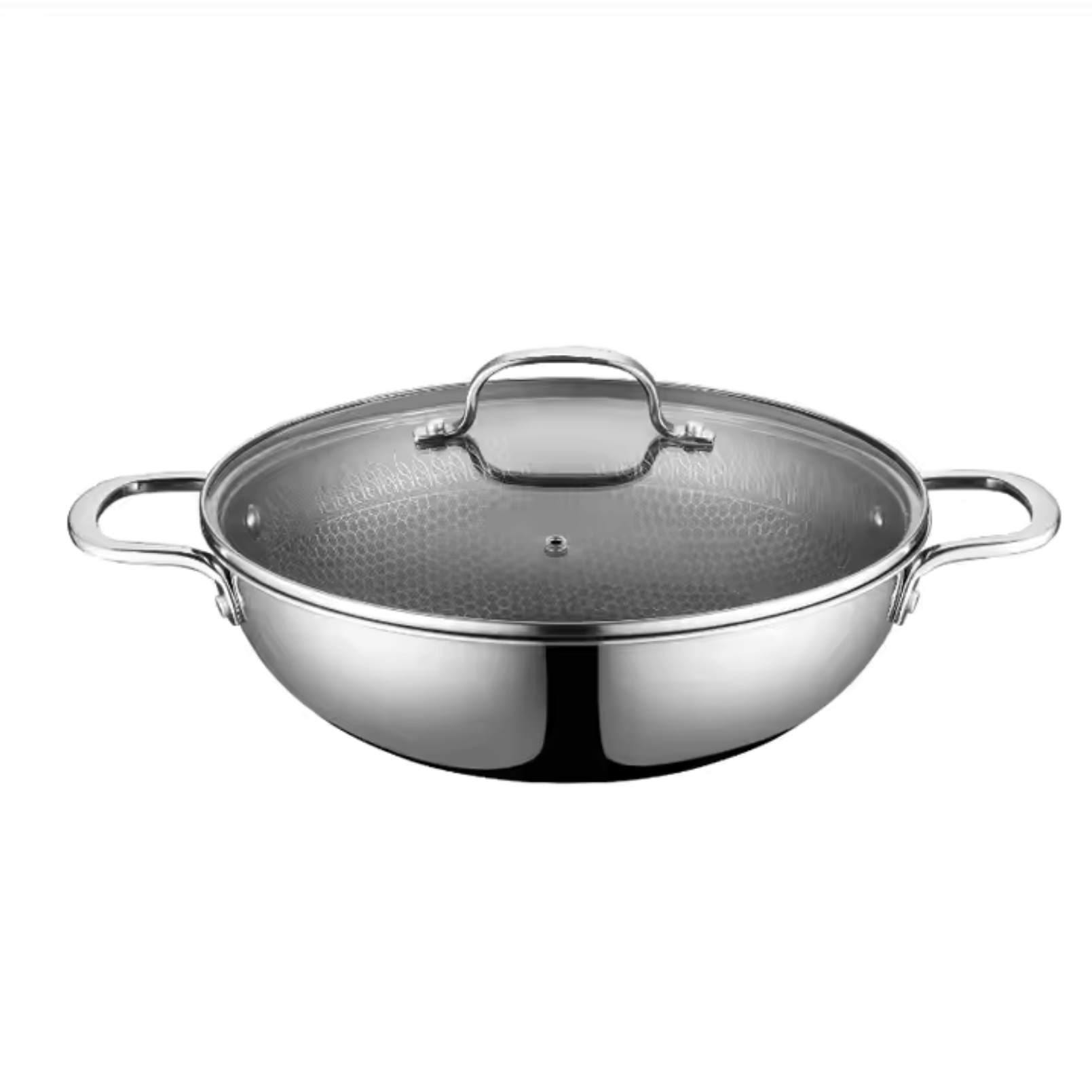 WOK 32 cm Inox 18/10 triply structure nid d'abeille Sans PFAS NAP00488 - Napoléon Impérial